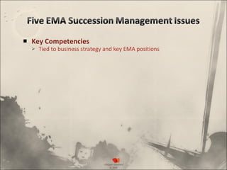 Key Competencies   Tied to business strategy and key EMA positions 