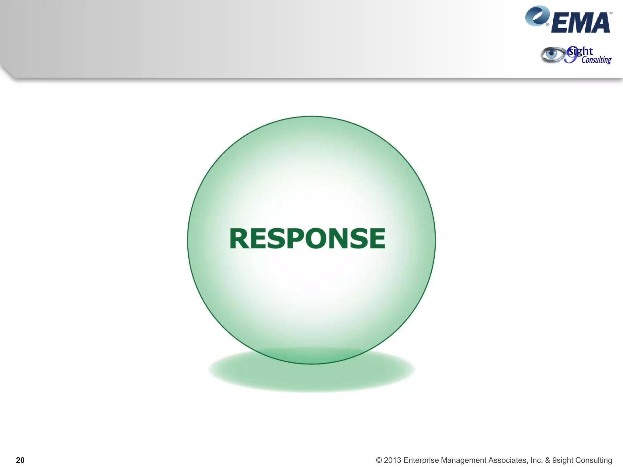 20 © 2013 Enterprise Management Associates, Inc. & 9sight Consulting
 