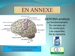 EN ANNEXE
                              AEROBIA améliore
                               Le fonctionnement
                                 Du cerveau en
                                 En renforçant.
                                 Les capacités,
                                De la mémoire.




AVEC LES PRODUITS EMA VOTRE
    SANTE EST PRESERVEE.
 