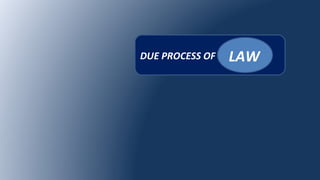 DUE PROCESS OF LAW
 