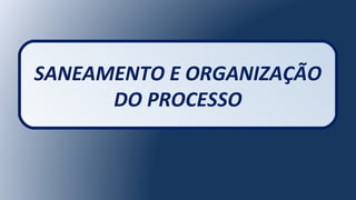 SANEAMENTO E ORGANIZAÇÃO
DO PROCESSO
 
