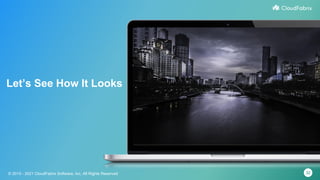 32
© 2015 - 2021 CloudFabrix Software, Inc. All Rights Reserved
Let’s See How It Looks
 