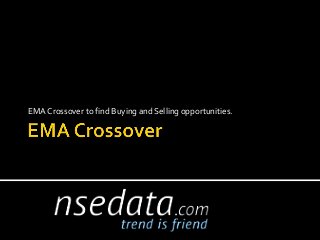 EMA Crossover to find Buying and Selling opportunities.
 
