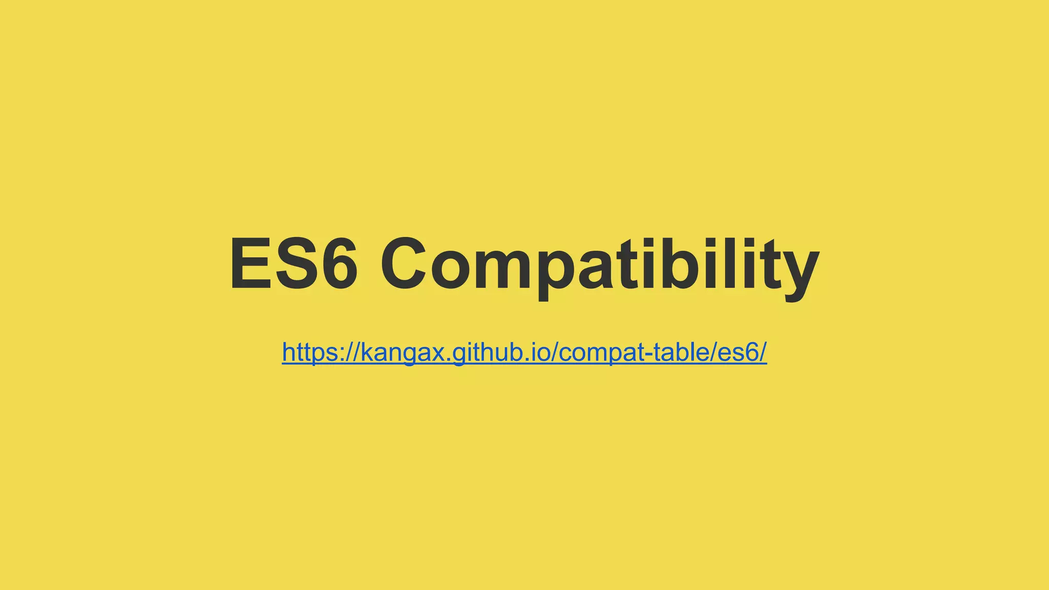 ES6 Compatibility
https://kangax.github.io/compat-table/es6/
 
