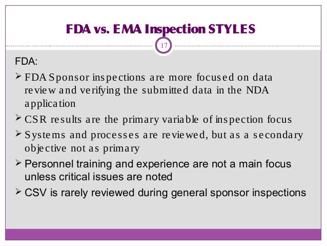 Ema Fda Joint Inspections