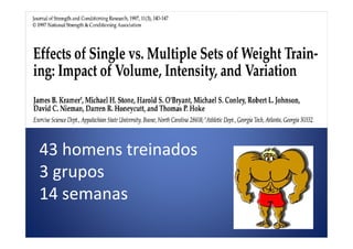 43 homens treinados43 homens treinados
3 grupos3 grupos
14 semanas14 semanas
 