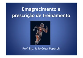 Emagrecimento eEmagrecimento e
prescrição de treinamentoprescrição de treinamento
Prof. Esp. Julio Cezar Papeschi
 