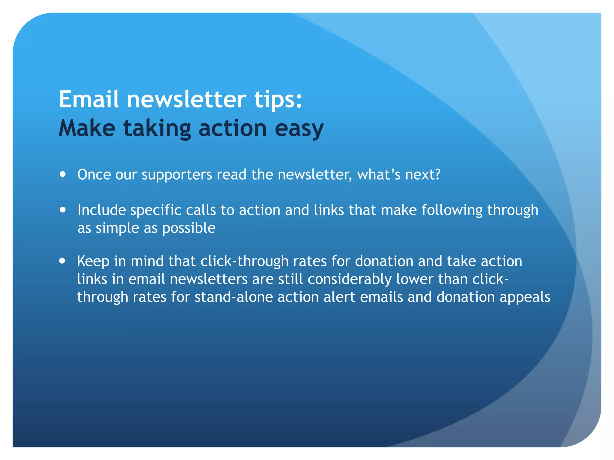 Appeal to skimmers: use headlines, subheads, and short chunks of text