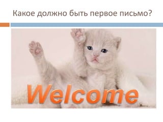 Какое должно быть первое письмо?
 