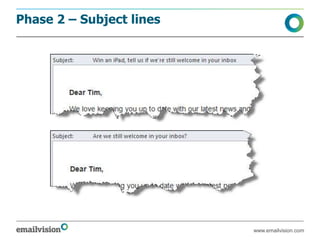 Phase 2 – Subject lines




                          www.emailvision.com
 