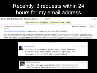 Recently, 3 requests within 24
hours for my email address