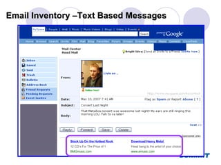 Stock Up On the Hottest Rock  12 CD’s For The Price of 1 BMGmusic.com Download Heavy Metal  Head bang to the artist of your choice www.emusic.com Email Inventory –Text Based Messages 