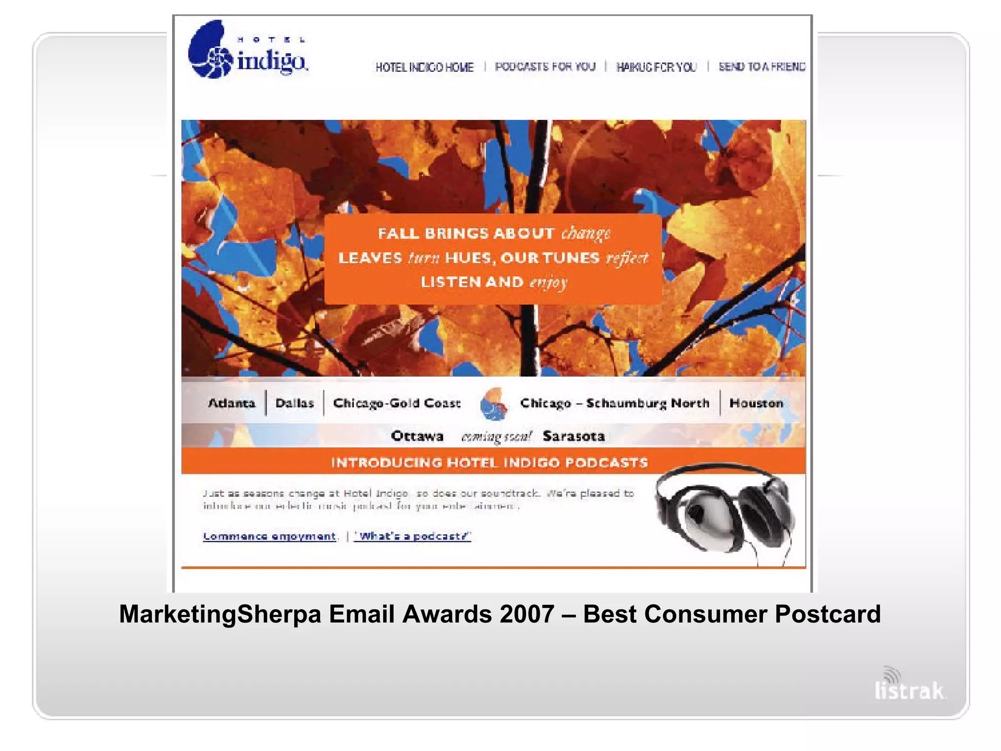 MarketingSherpa Email Awards 2007 – Best Consumer Postcard 