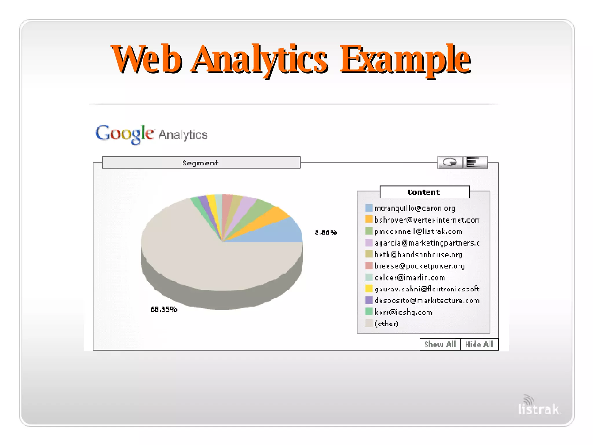 Web Analytics Example 
