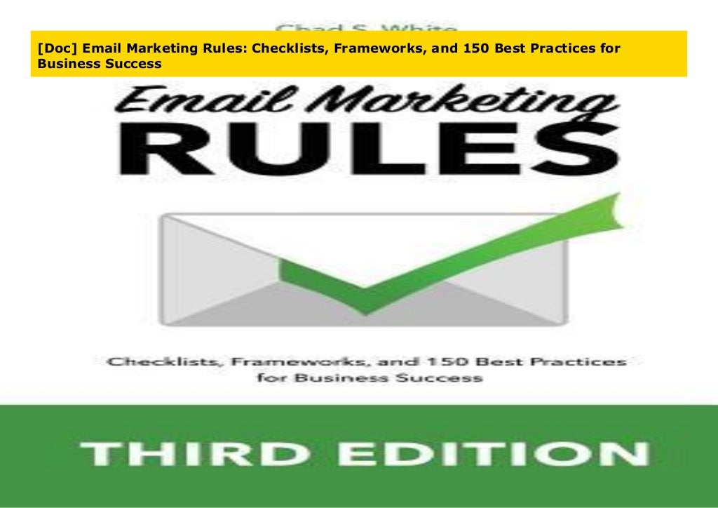 [Doc] Email Marketing Rules Checklists, Frameworks, and 150 Best