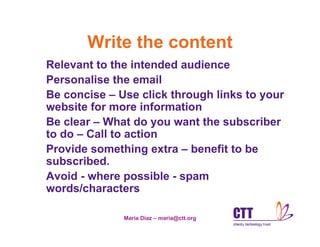 Email Newsletters Workshop   Lvsc 2008 Read Only