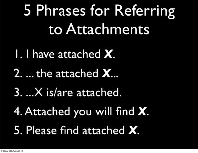 How to write a letter that has attachments