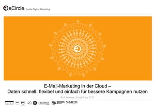 E-Mail-Marketing in der Cloud –
Daten schnell, flexibel und einfach für bessere Kampagnen nutzen
                        Rolf Anweiler, Email-Expo 2012
 