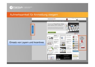 Aufmerksamkeit für Anmeldung steigern




Einsatz von Layern und Incentives
 