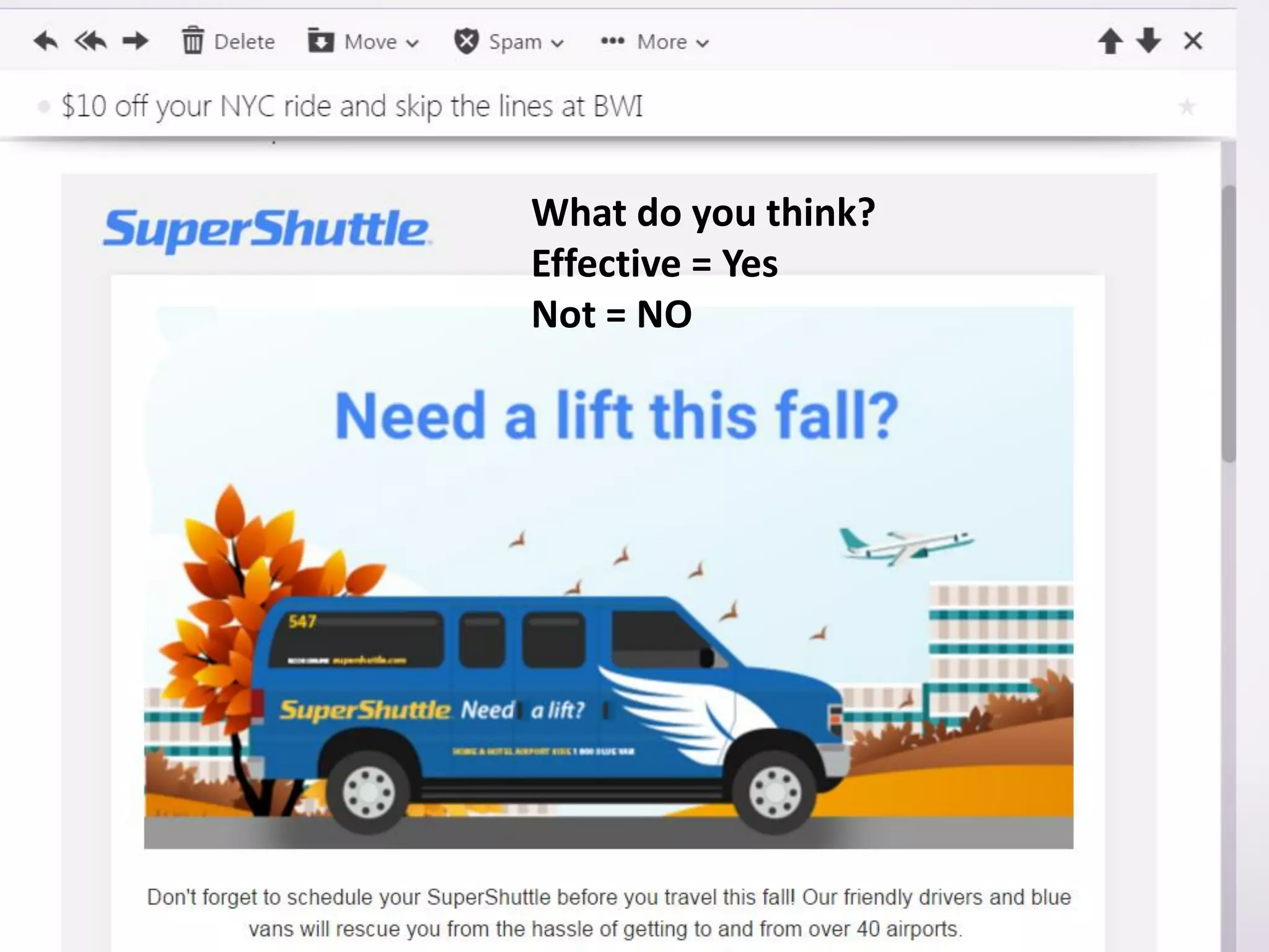 What do you think?
Effective = Yes
Not = NO
 
