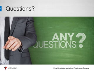 Email Acquisition Marketing | Roadmap to Success 
Questions? 
 