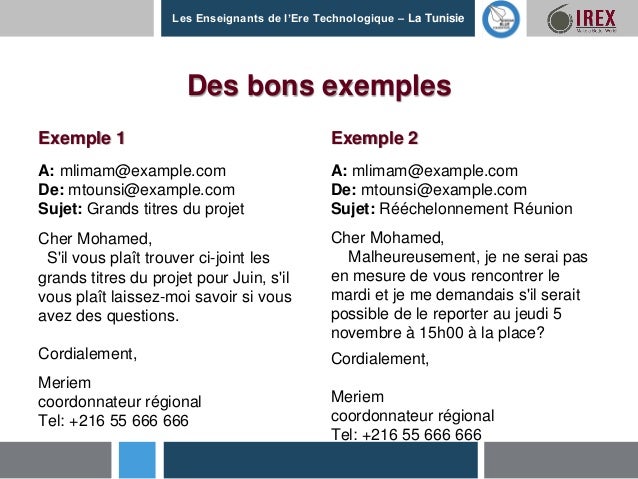bons exemples de rencontres e-mails