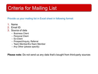 Contains simple textHTML E-mail:Html-based and designed to be      attractiveContains a combination of images, text and hyperlinksSample Copy of HTML E-Mail