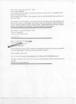 Email chain on Laura Thielen