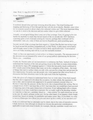 Email chain on Laura Thielen