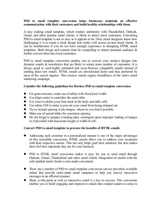 PSD to Email Template Conversion 7 Tips to Avail the Benefits