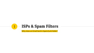 ISPs & Spam Filters
Why does an Email land in Spam/Junk folder?
1
 