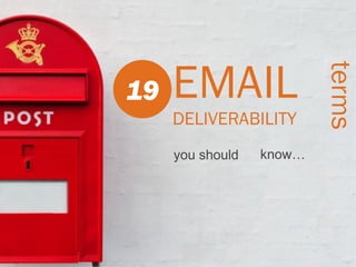 EMAIL
DELIVERABILITY
you should

know…

terms

19

 