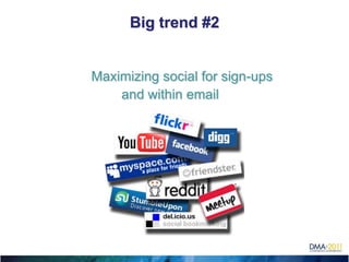 Big trend #2


             Maximizing social for sign-ups
                 and within email
Co-op 2012
 