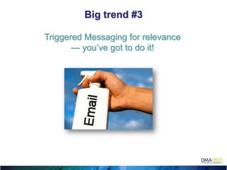 Big trend #3

             Triggered Messaging for relevance
                    — you’ve got to do it!
Co-op 2012
 