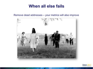 When all else fails

Remove dead addresses – your metrics will also improve
 