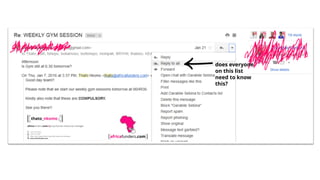 does everyone
on this list
need to know
this?
 
