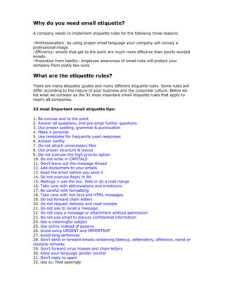 Email etiquette | PDF