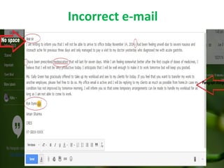 Improper Email Layout Email etiquette | PPT