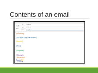 Contents of an email
 