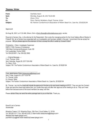 Email from Christian Olsen bias to Becker & Poliokoff