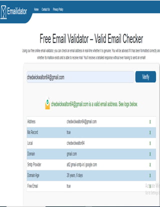 Emailidator - Validate email address