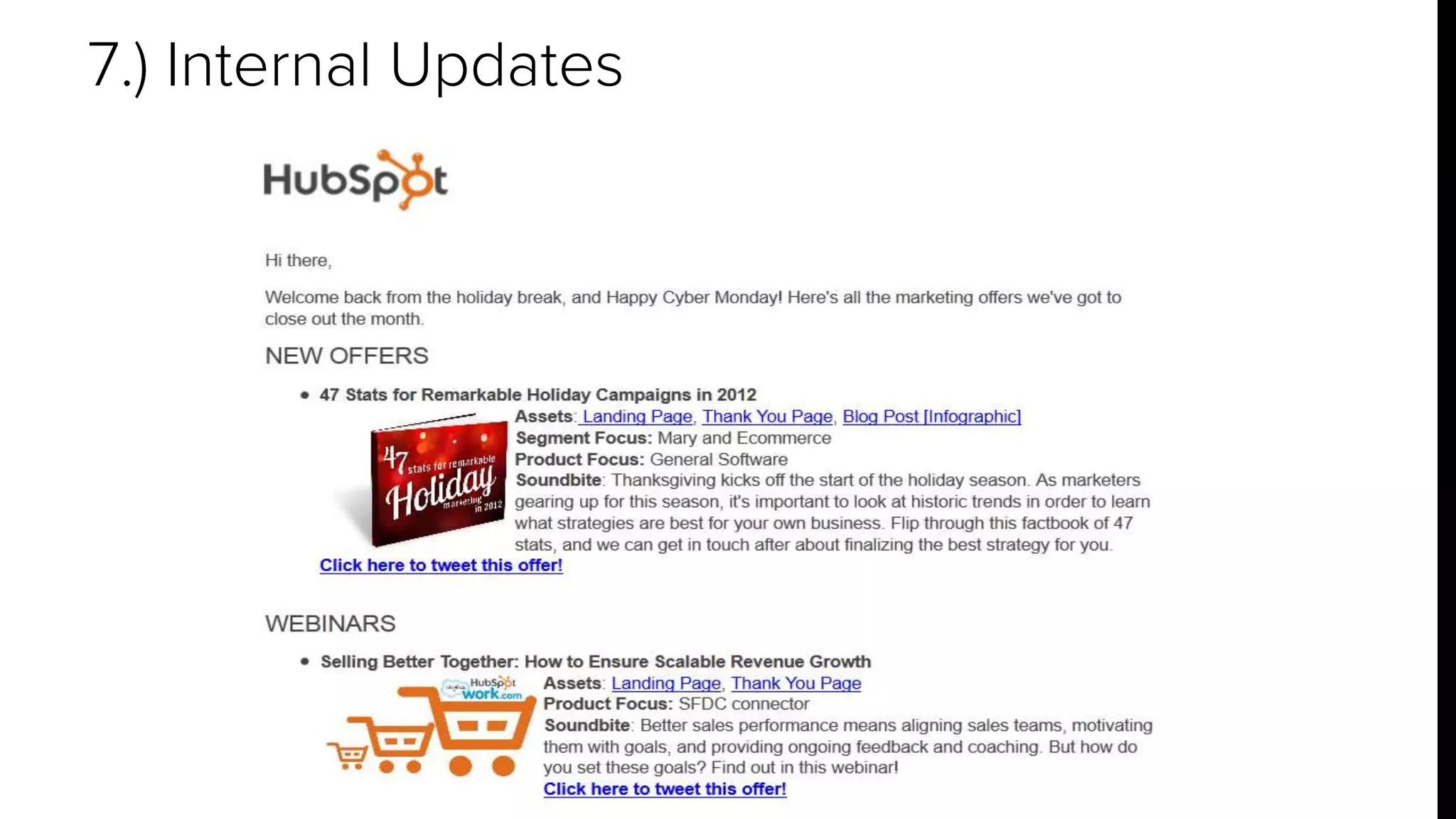 7.) Internal Updates 
 
