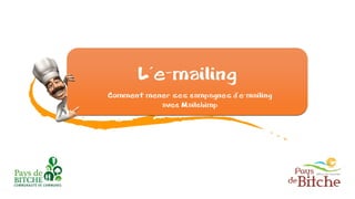 L’e-mailing
Comment mener ses campagnes d’e-mailing
avec Mailchimp

 