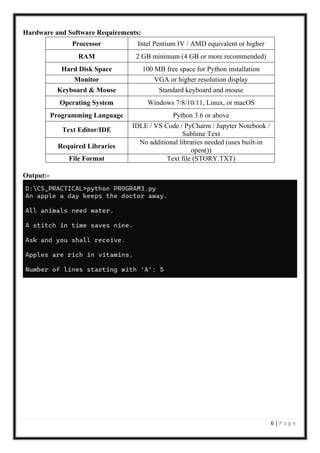 python practical record file guide | pdf | computer... PRACTICAL RECORD FORMAT FOR TSUDENTS XI AND XII | PDF