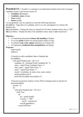 PRACTICAL RECORD FORMAT FOR TSUDENTS XI AND XII | PDF