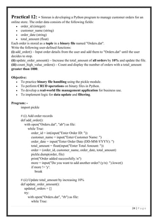 PRACTICAL RECORD FORMAT FOR TSUDENTS XI AND XII | PDF