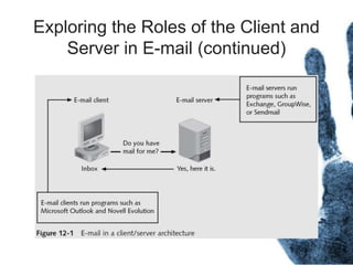 Exploring the Roles of the Client and
Server in E-mail (continued)
 