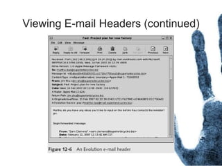 Viewing E-mail Headers (continued)
 