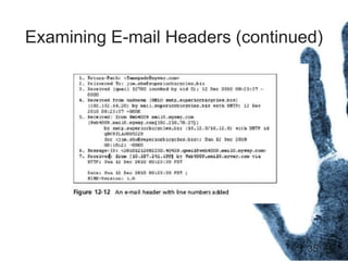 35
Examining E-mail Headers (continued)
 