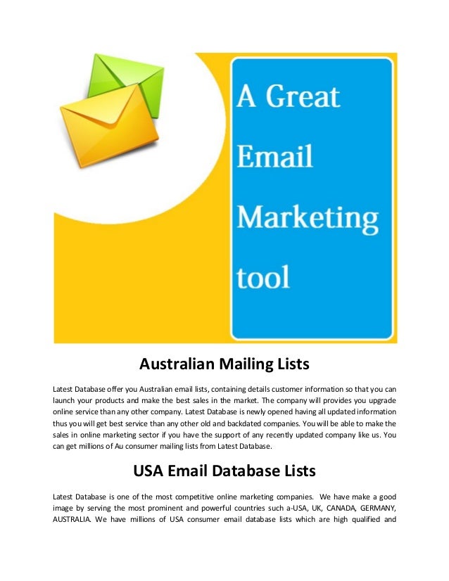 2 million USA UK canada australia consumer email list data-email marketing